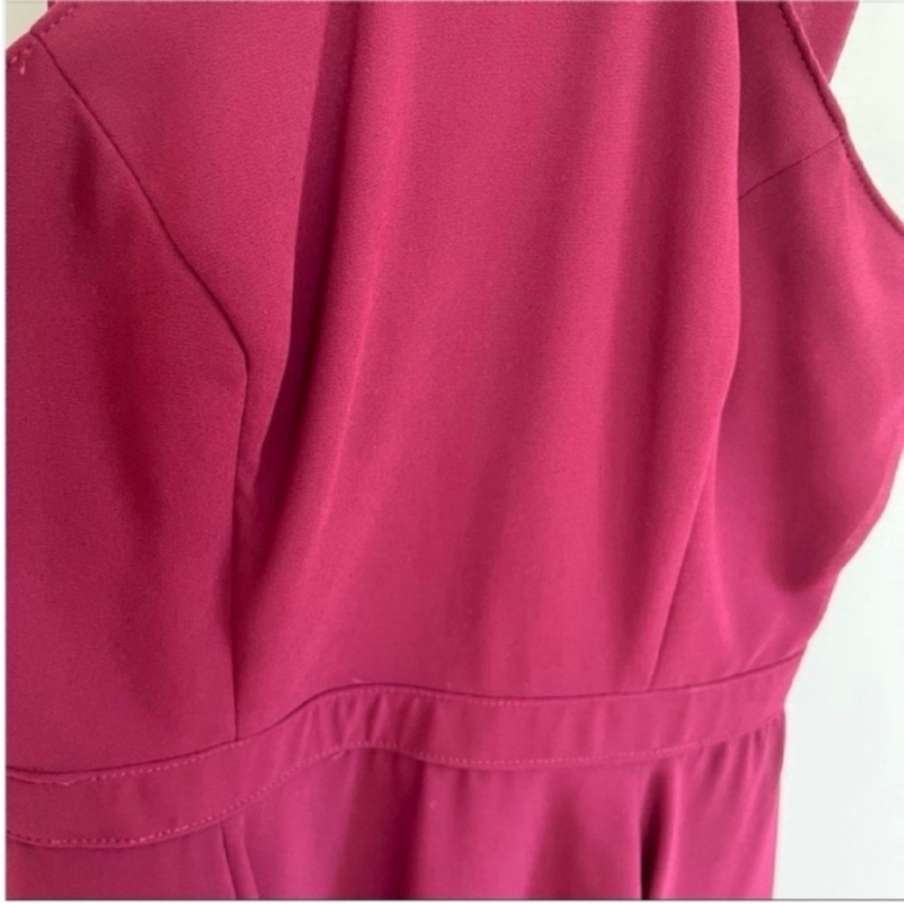Lulu's Forevermore burgundy skater dress mini halter semi sheer lined - Picture 3 of 9